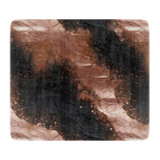 Glam Rose Gold Black Schneidebrett (Vorderseite)