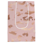 Glam Rose Gold Blush Abstrakt Geburtstag Mittlere Geschenktüte (Rückseite)