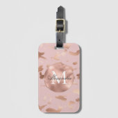 Glam Rose Gold Blush Abstrakt Gepäckanhänger (Vorderseite Vertikal)