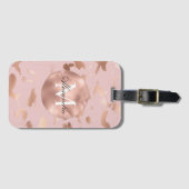 Glam Rose Gold Blush Abstrakt Gepäckanhänger (Vorderseite (Horizontal))
