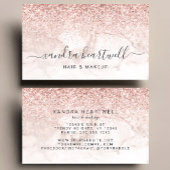 Glam Rose Gold Blush Marble Glitter Script Visitenkarte
