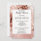 Glam Rose Gold Blush Pink Cheetah Einladung (Vorderseite)