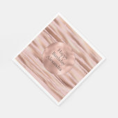 Glam Rose Gold Blush Streifen Geburtstag Serviette (Ecke)