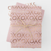 Glam Rose Gold Blush XOXO Geschenkpapier Set (Beispiel)