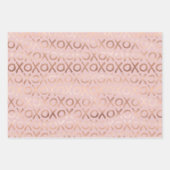Glam Rose Gold Blush XOXO Geschenkpapier Set (Vorderseite)