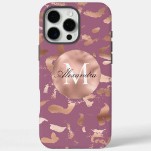 Glam Rose Gold Boysenberge Lila Abstrakt iPhone 16 Pro Max Hülle