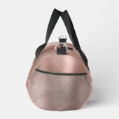 Glam Rose Gold Brushed Metal Schwarz-weiß Monogram Duffle Bag (Rechts)