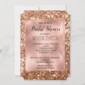 Glam Rose Gold Chunky Glitzer Brautparty Einladung (Vorderseite)