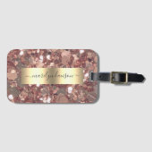 Glam Rose Gold Chunky Glitzer Metallic Foil Gepäckanhänger (Vorderseite (Horizontal))