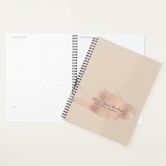 Glam Rose Gold Copper Foil Chic Personal Planer (Anzeige)