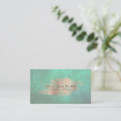 Glam Rose Gold Copper Foil Green Personal Stylist Visitenkarte (Stehend Vorderseite)