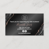 Glam Rose Gold Damask Vielen Dank für Ihren Kauf Visitenkarte (Rückseite)