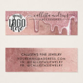 Glam Rose Gold Dick Glitzer Tropfen Logos (Vorne & Hinten)