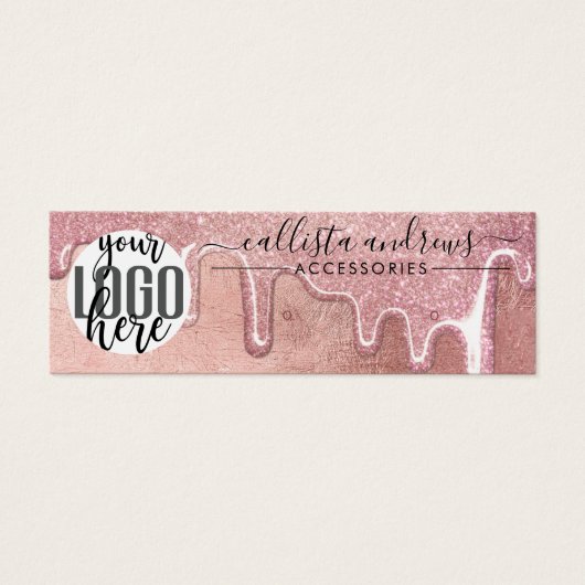 Glam Rose Gold Dick Glitzer Tropfen Logos (Vorderseite)