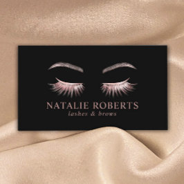 Glam Rose Gold Eyelash Erweiterungen Schönheitssal Visitenkarte