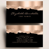 Glam Rose Gold Foil Black Luxus Visitenkarte