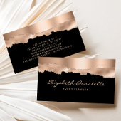 Glam Rose Gold Foil Black Luxus Visitenkarte