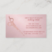 Glam Rose Gold Foil Glitzer Schere Haarstühle Visitenkarte (Rückseite)