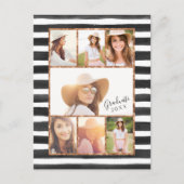 Glam Rose Gold Foto Collage Abschluss Einladung (Vorderseite)