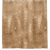 Glam Rose Gold gebürsteter Metall Glitter Leoparde Duschvorhang (Vorderseite)