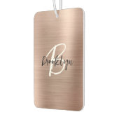 Glam Rose Gold gebürstetes Metall Schwarz Weiß Mon Autolufterfrischer (Links)