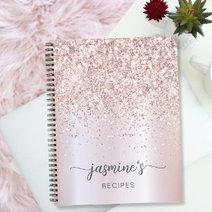 Glam Rose Gold Glitter Kochbuch Rezeptname Notizblock