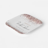 Glam Rose Gold Glitzer Brautparty Pappteller (Gewinkelt)