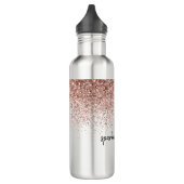 Glam Rose Gold Glitzer Edelstahlflasche (Links)