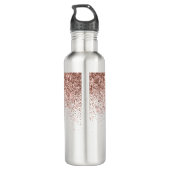 Glam Rose Gold Glitzer Edelstahlflasche (Rückseite)