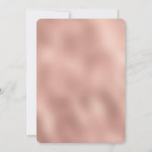 Glam Rose Gold Glitzer Einladung (Rückseite)