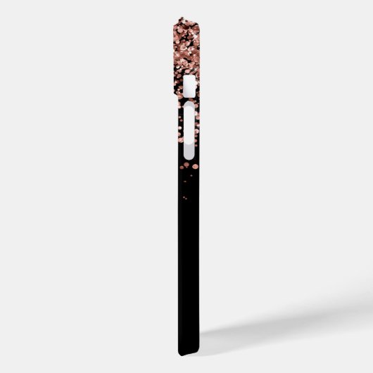 Glam Rose Gold Glitzer Elegantes Monogramm Case-Mate iPhone Hülle (Rückseite / Links)