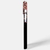 Glam Rose Gold Glitzer Elegantes Monogramm Case-Mate iPhone Hülle (Rückseite / Links)