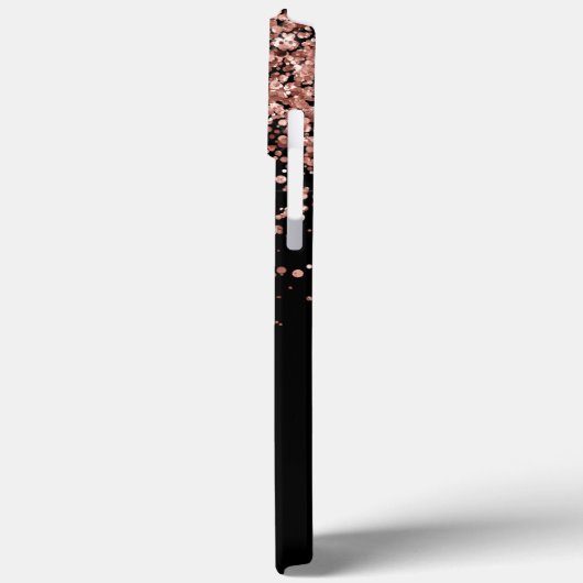 Glam Rose Gold Glitzer Elegantes Monogramm Case-Mate iPhone Hülle (Rückseite / Links)