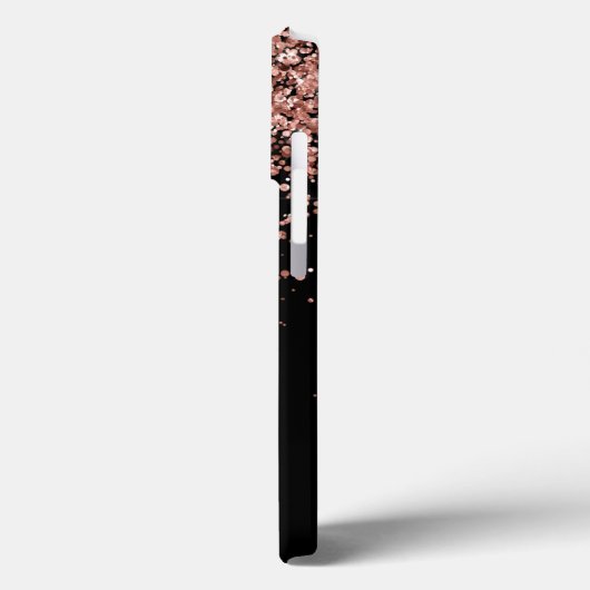 Glam Rose Gold Glitzer Elegantes Monogramm Case-Mate iPhone Hülle (Rückseite / Links)