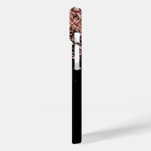 Glam Rose Gold Glitzer Elegantes Monogramm Case-Mate iPhone Hülle (Rückseite / Links)