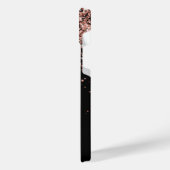 Glam Rose Gold Glitzer Elegantes Monogramm iPhone Hülle (Linke Seite)