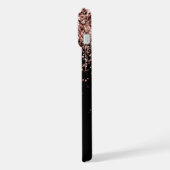 Glam Rose Gold Glitzer Elegantes Monogramm iPhone Hülle (Linke Seite)