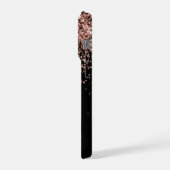 Glam Rose Gold Glitzer Elegantes Monogramm iPhone Hülle (Linke Seite)