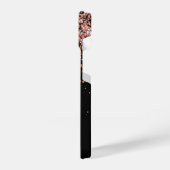 Glam Rose Gold Glitzer Elegantes Monogramm iPhone Hülle (Linke Seite)