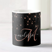 Glam Rose Gold Glitzer Elegantes Monogramm Kaffeetasse