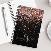 Glam Rose Gold Glitzer Elegantes Monogramm Planer