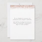 Glam Rose Gold Glitzer Foto 2024 Abschluss Ankündigung (Rückseite)