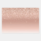 Glam Rose Gold Glitzer Glitzy Sparkle Geschenkpapier Set (Vorderseite 2)