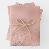 Glam Rose Gold Glitzer Glitzy Sparkle Geschenkpapier Set (Beispiel)
