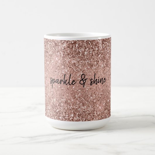 Glam Rose Gold Glitzer Kaffeetasse (Mittel)