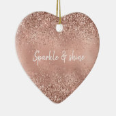 Glam Rose Gold Glitzer Keramik Ornament (Rechts)