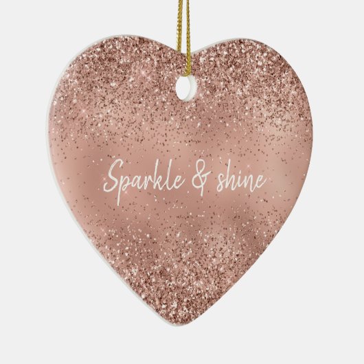 Glam Rose Gold Glitzer Keramik Ornament (Rechts)