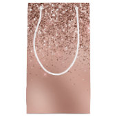 Glam Rose Gold Glitzer Kleine Geschenktüte (Vorderseite)
