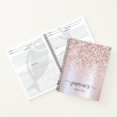 Glam Rose Gold Glitzer Kochbuch Notizblock (Innenseite)