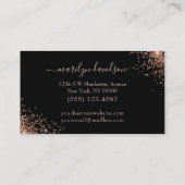 Glam Rose Gold Glitzer Lashes Makeup Artist Salon Visitenkarte (Rückseite)